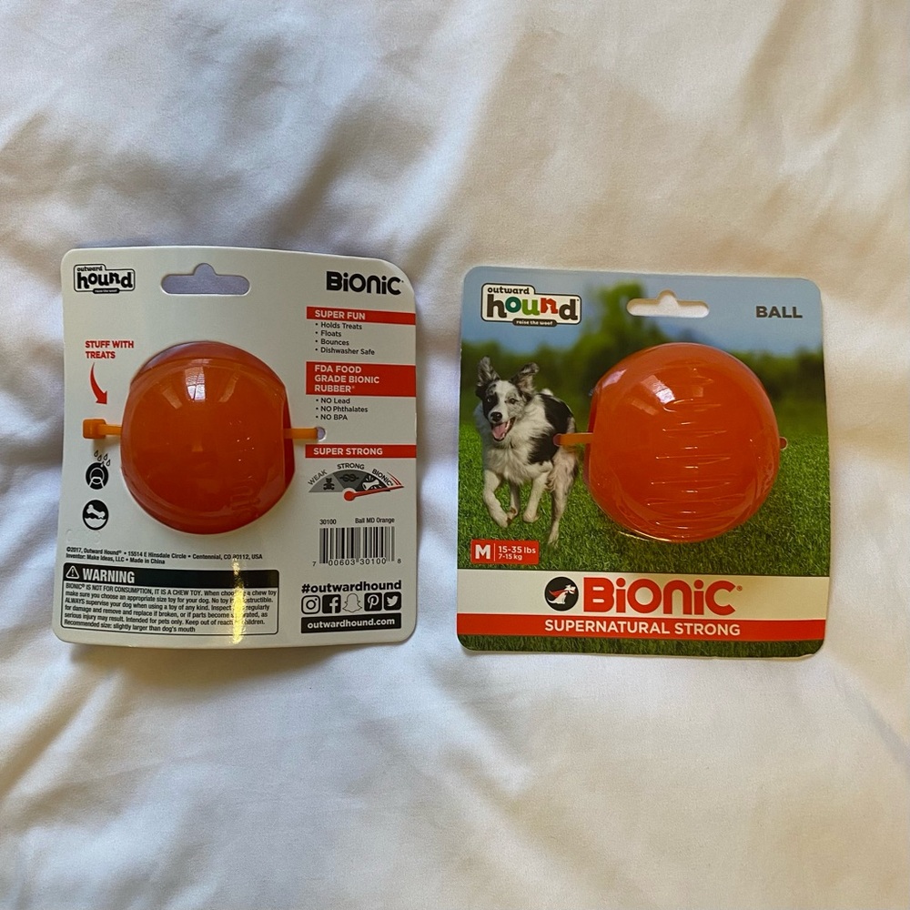 BIONIC Ball Dog Toy 3-Pack! - Supernatural Strong, Size Medium 15-35lb Pups - Picture 2 of 6